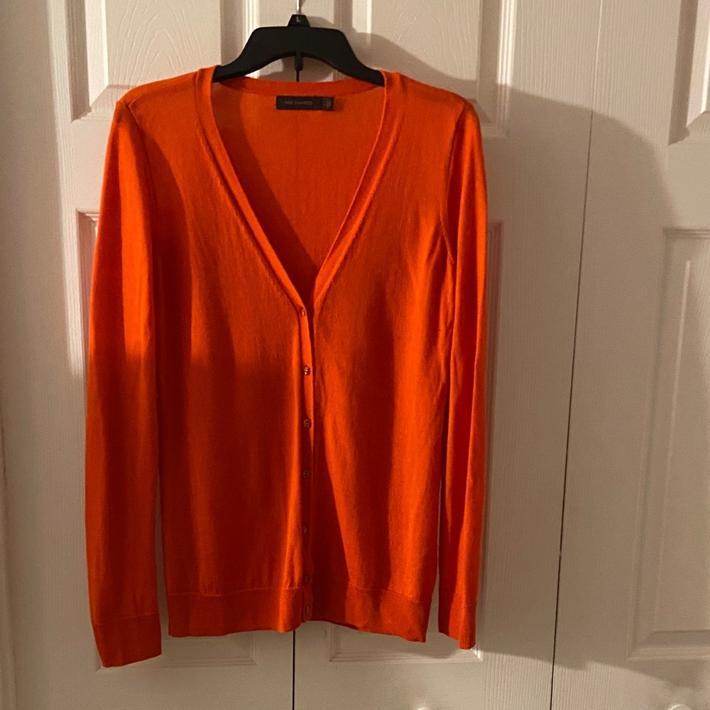 The Limited Fiery Red Button-Up Cardigan